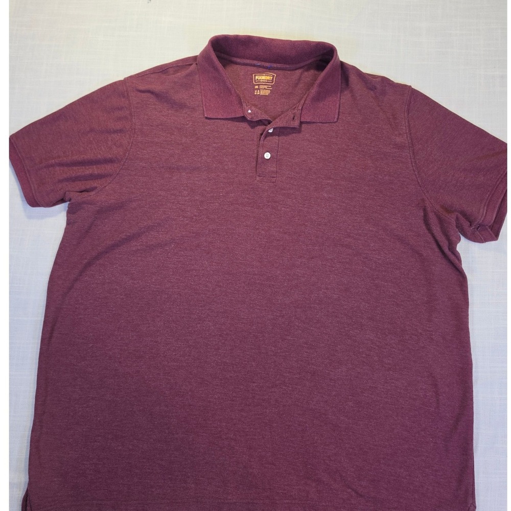 The Foundry Supply Co Mens 3XL Burgundy Heather Short Sleeve Polo Shirt 0197